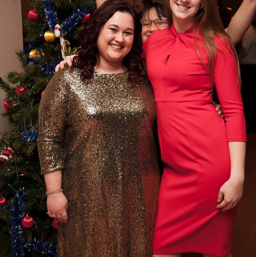 Gold sequin dress
